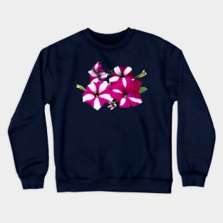 Petunias - Four Red and White Petunias Crewneck Sweatshirt